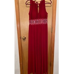R&M Richards Keyhole Beaded Waist Prom Dress